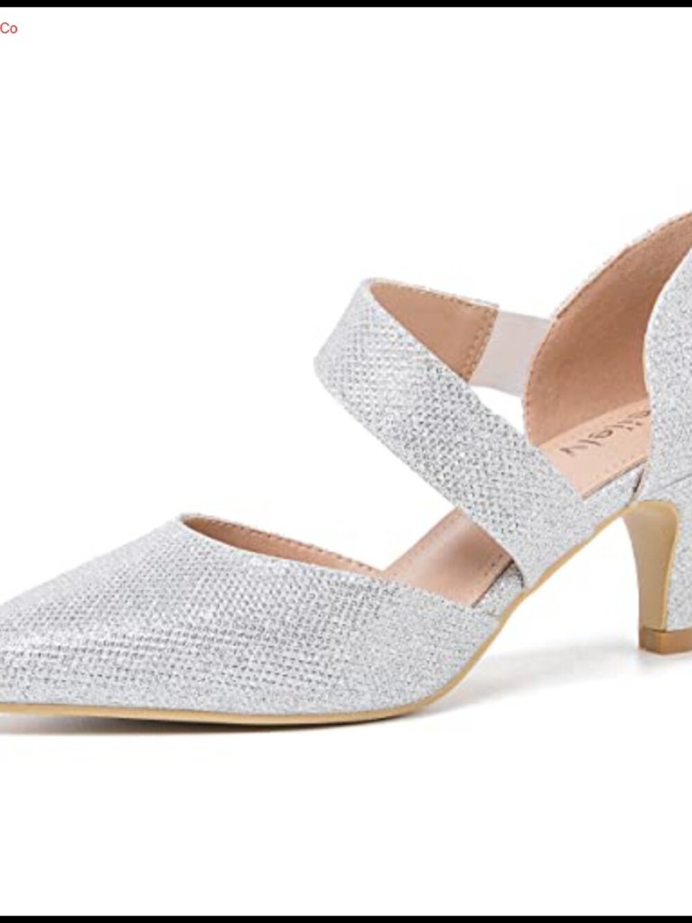 Women's Pointed Toe Kitten Heel Pumps Elastic Strap Slip On Office Shoes